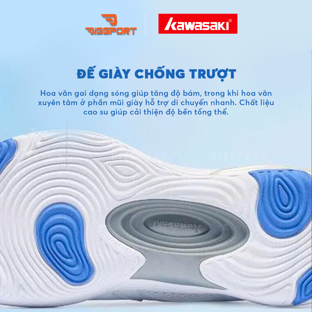 Giày Cầu Lông Kawasaki D32037 Chính Hãng - Trắng Hồng Đen - Nhẹ Nhàng - Bền Bỉ - Ổn Định - Thông Thoáng - Giảm Chấn
